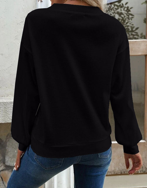 Load image into Gallery viewer, V-Neck Dropped Shoulder Blouse
