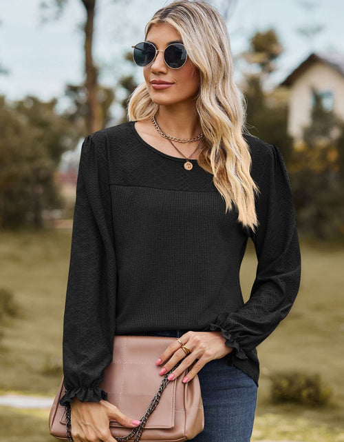 Load image into Gallery viewer, Round Neck Flounce Sleeve Top
