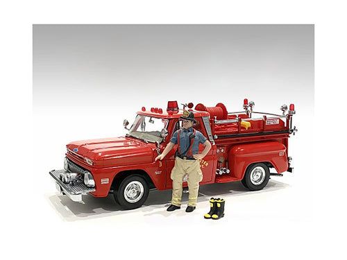 Load image into Gallery viewer, "Firefighters" Getting Ready Figure with Boots Accessory for 1/18 Scale Models by American Diorama
