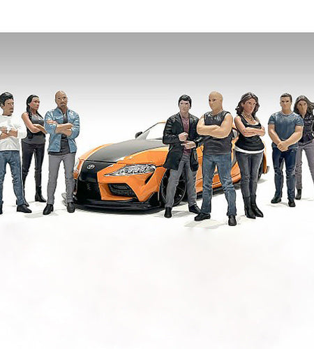 "Car Meet 3" 8 piece Figure Set for 1/18 Scale Models by American Diorama