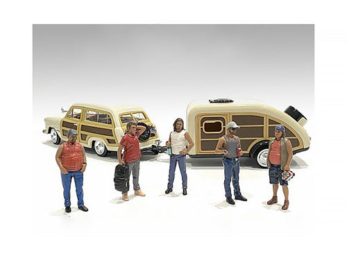 Load image into Gallery viewer, "Campers" 5 piece Figure Set for 1/18 Scale Models by American Diorama
