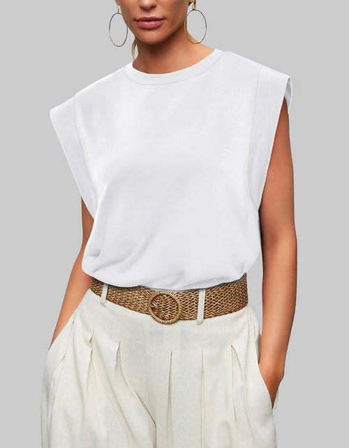 Load image into Gallery viewer, Florira Round Neck Cap Sleeve T-Shirt
