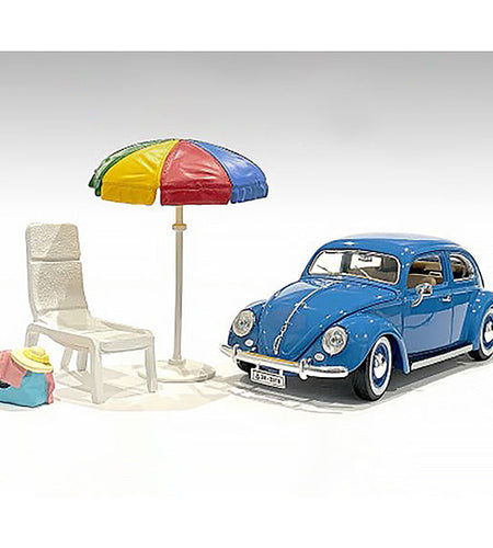 "Beach Girls" Accessories (Beach Chair and Beach Umbrella and Duffle Bag) for 1/24 Scale Models by American Diorama