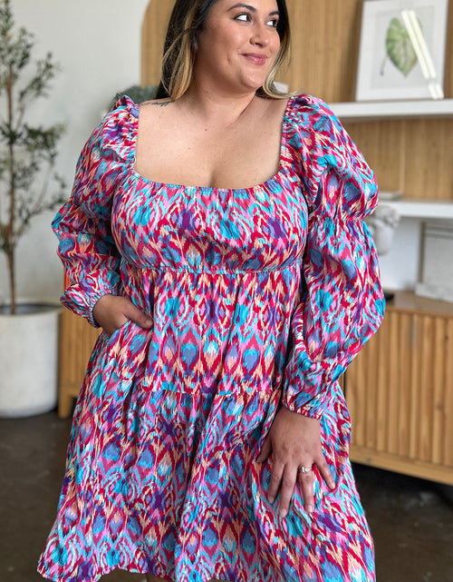 Load image into Gallery viewer, Double Take Full Size Printed Long Sleeve Dress
