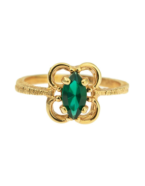 Load image into Gallery viewer, Vintage Jewelry Marquise Cut Jet Black Crystal Cocktail Ring in 18k White Gold Electroplate by PVD Vintage Jewelry
