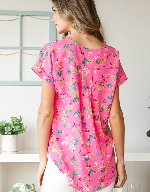 Load image into Gallery viewer, Heimish Full Size Animal print V-Neck Short Sleeve T-Shirt Plus Size
