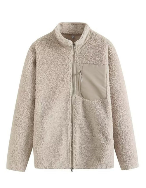 Load image into Gallery viewer, Zip Up Long Sleeve Plush Jacket
