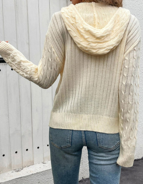 Load image into Gallery viewer, Perfee Zip Up Long Sleeve Hooded Cardigan

