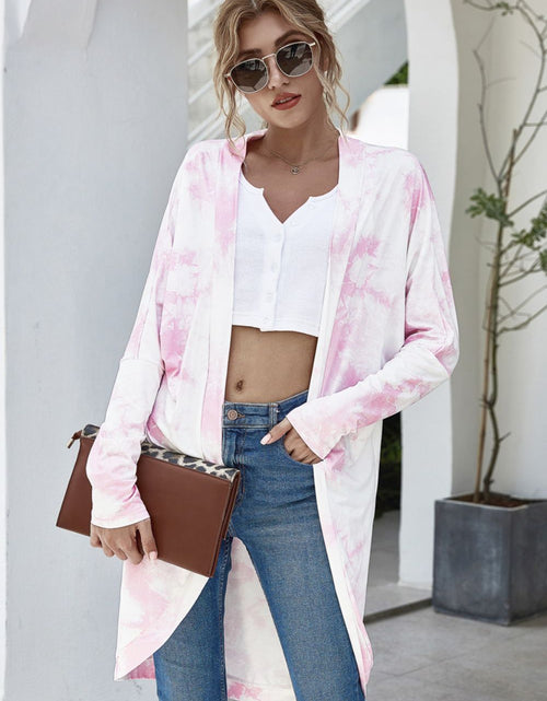 Load image into Gallery viewer, Tie-Dye Open Front Longline Cardigan
