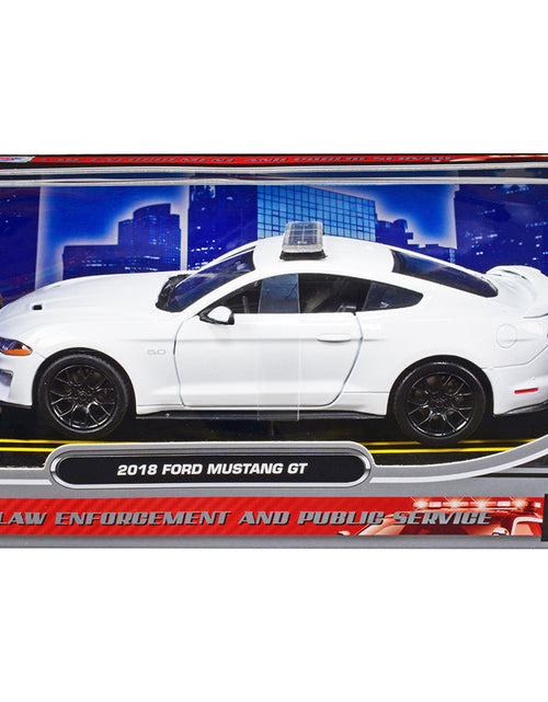 Load image into Gallery viewer, 2018 Ford Mustang GT Police Car Unmarked Plain White "Law Enforcement and Public Service" Series 1/24 Diecast Model Car by Motormax

