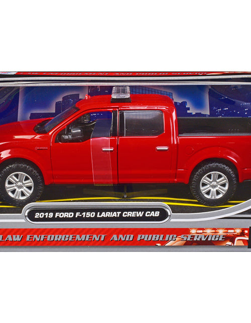 Load image into Gallery viewer, 2019 Ford F-150 Lariat Crew Cab Pickup Truck Unmarked Fire Department Red "Law Enforcement and Public Service" Series 1/24 Diecast Model Car by Motormax
