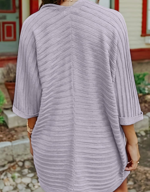 Load image into Gallery viewer, Striped Open Front Knit Cardigan
