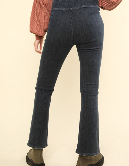 Load image into Gallery viewer, VERY J Washed Denim Stretchy Crossover Waist Leggings
