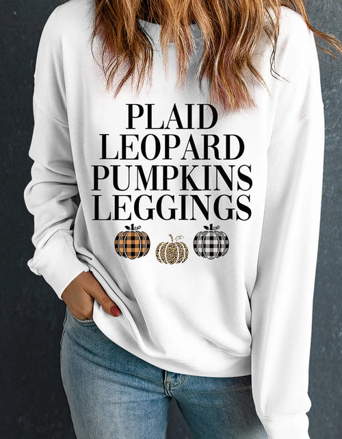 Load image into Gallery viewer, Letter Graphic Round Neck Long Sleeve Sweatshirt
