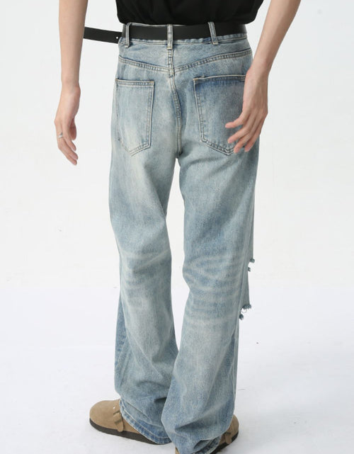 Load image into Gallery viewer, Distressed Wide Leg Jeans
