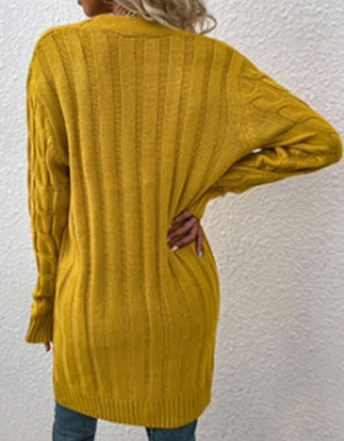 Load image into Gallery viewer, Cable-Knit Button Down Cardigan with Pockets
