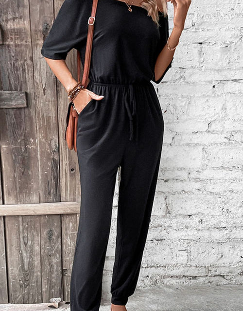 Load image into Gallery viewer, Perfee Off-Shoulder Jumpsuit with Pockets
