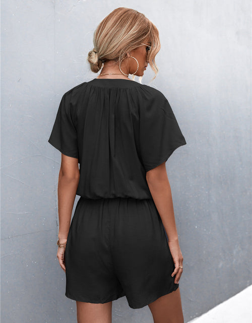 Load image into Gallery viewer, Buttoned Gather Detail Romper
