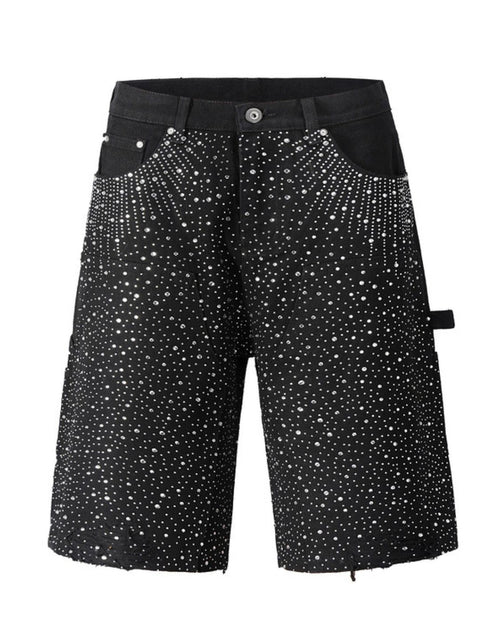 Load image into Gallery viewer, Men's Rhinestone Shorts with Pockets
