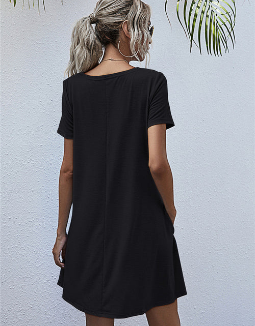 Load image into Gallery viewer, Round Neck Short Sleeve Mini Dress
