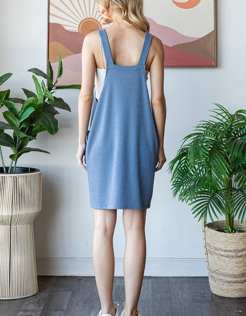 Load image into Gallery viewer, Heimish Full Size Ribbed Sleeveless Mini Tank Dress Plus Size
