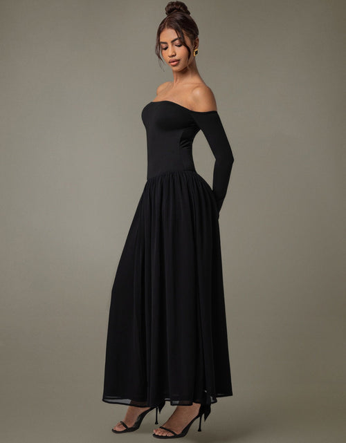Load image into Gallery viewer, Off Shoulder Long Sleeve Maxi Dress
