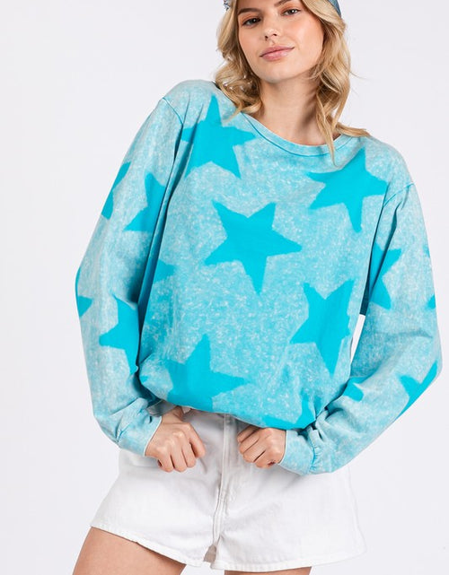 Load image into Gallery viewer, SAGE + FIG Mineral Wash Star Pattern T-Shirt
