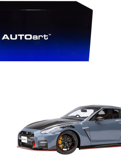 Load image into Gallery viewer, 2022 Nissan GT-R (R35) Nismo Special Edition RHD (Right Hand Drive) Nismo Stealth Gray with Carbon Hood and Top 1/18 Model Car by Autoart
