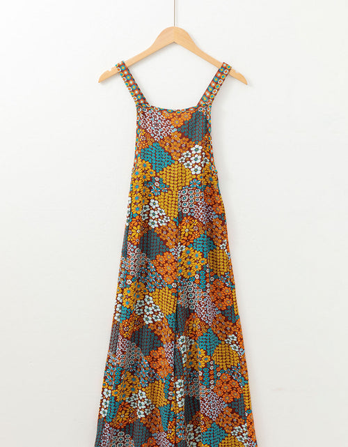 Load image into Gallery viewer, Floral Crisscross Strap Wide Leg Overalls
