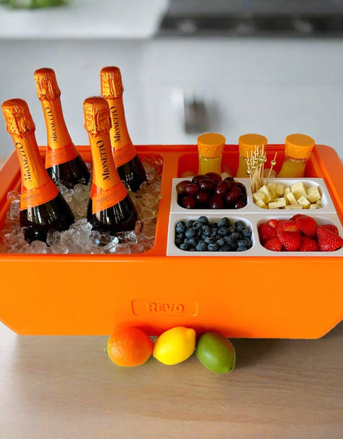 Load image into Gallery viewer, REVO Dubler Cooler | Orange Burst | Insulated Party Cooler by REVO COOLERS, LLC
