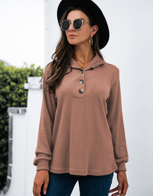 Load image into Gallery viewer, Half Button Long Sleeve T-Shirt
