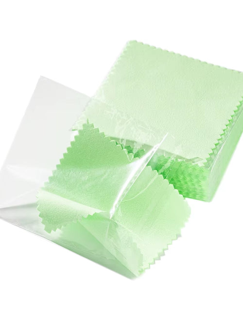 Load image into Gallery viewer, 50Pcs Individually Silver Cleaner Polishing Jewelry Cloth Napkin Tarnish Remover Tool with Package Ornaments for Silverware Gold
