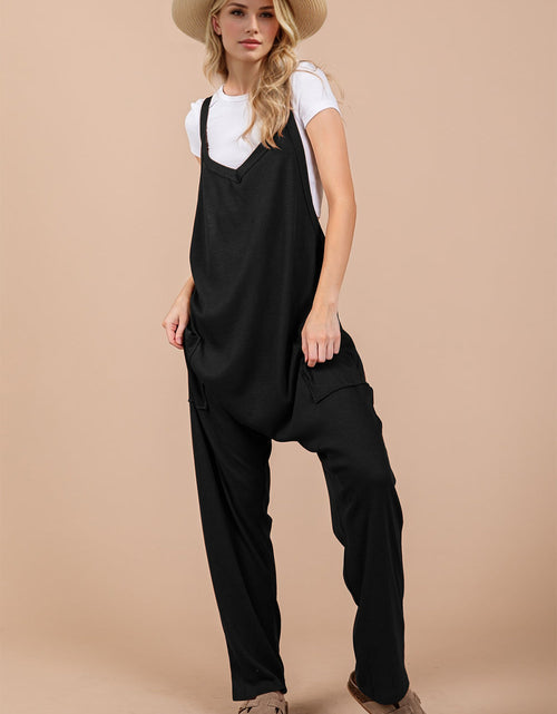 Load image into Gallery viewer, Oh Full Size V-Neck Wide Strap Overalls with Pockets
