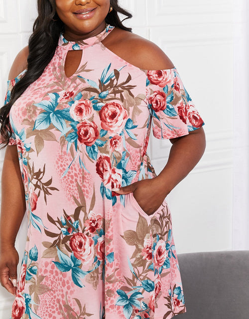 Load image into Gallery viewer, Sew In Love Full Size Fresh-Cut Flowers Cold-Shoulder Dress
