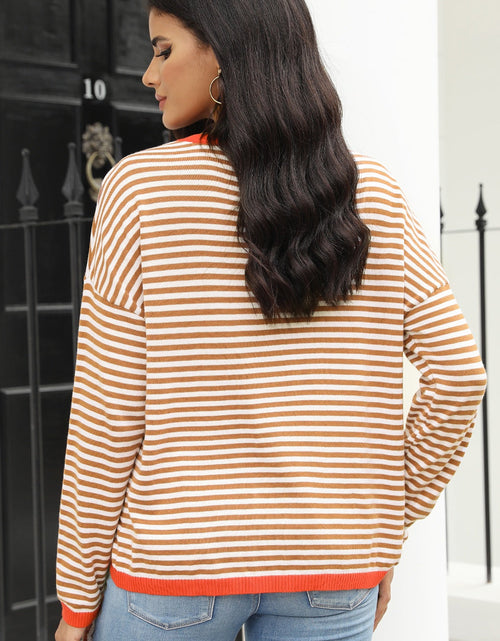 Load image into Gallery viewer, Striped Round Neck Drop Shoulder T-Shirt
