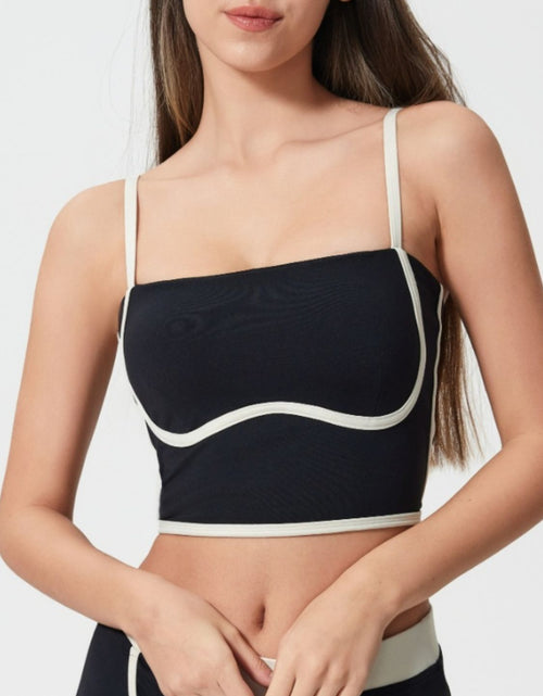 Load image into Gallery viewer, Millennia Contrast Trim Square Neck Active Cami with Detachable Chest Pads
