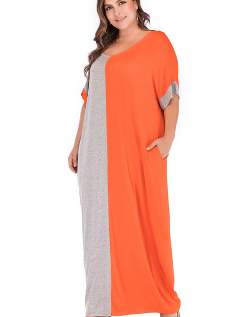 Load image into Gallery viewer, Plus Size Color Block Tee Dress with Pockets
