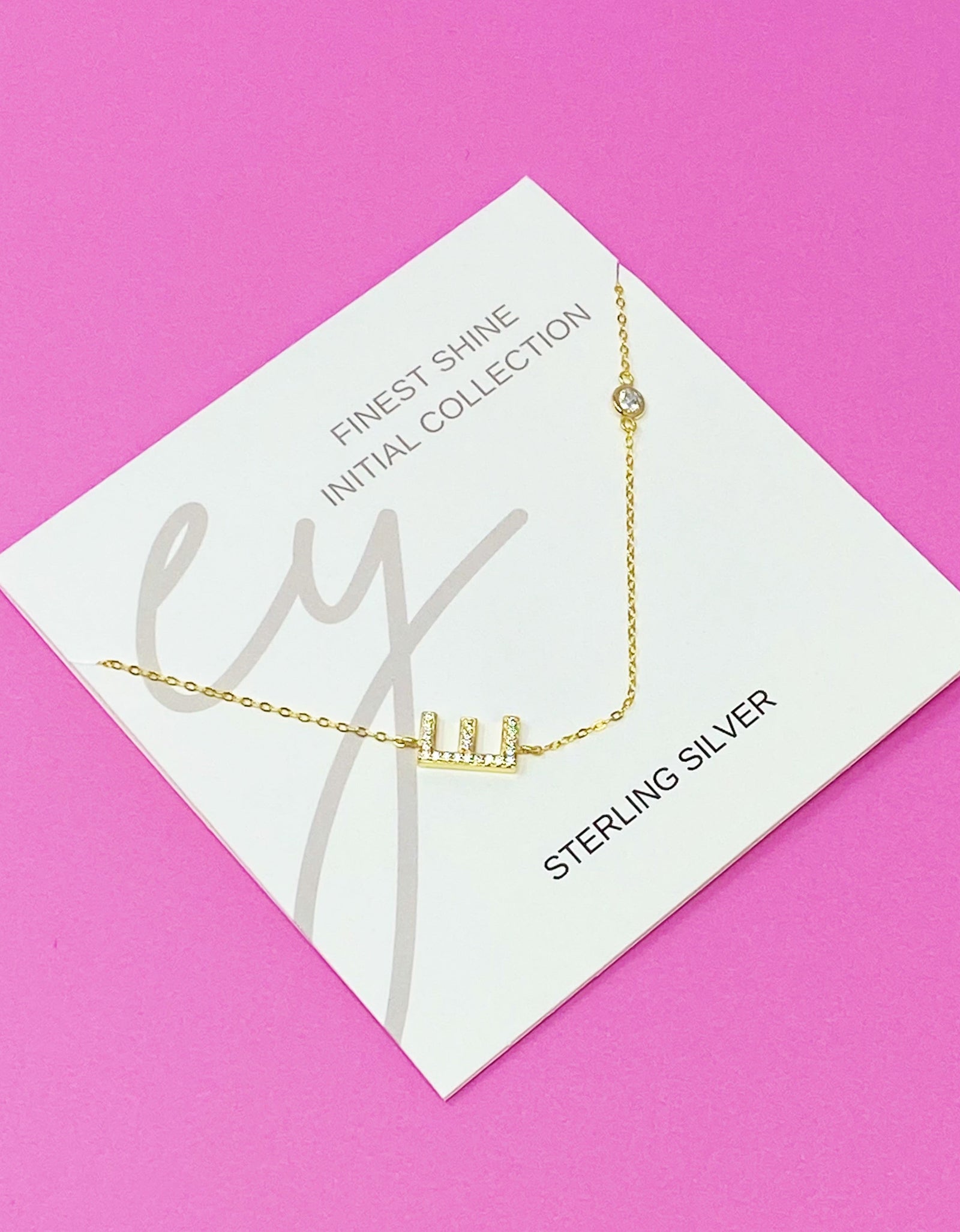 Finest Shine Initial Sterling Silver Necklace by Ellisonyoung.com
