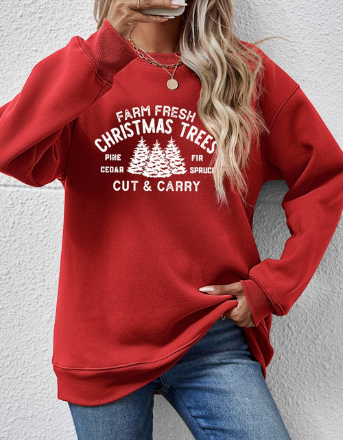 Load image into Gallery viewer, Round Neck Graphic Long Sleeve Sweatshirt
