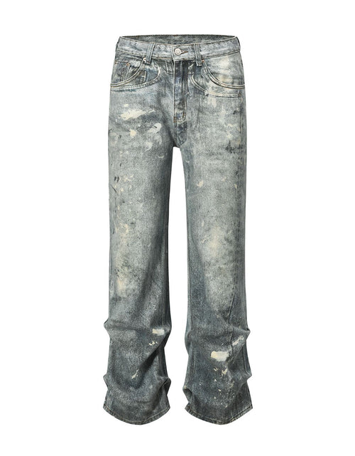 Load image into Gallery viewer, Men's Washed Printed Straight Jeans
