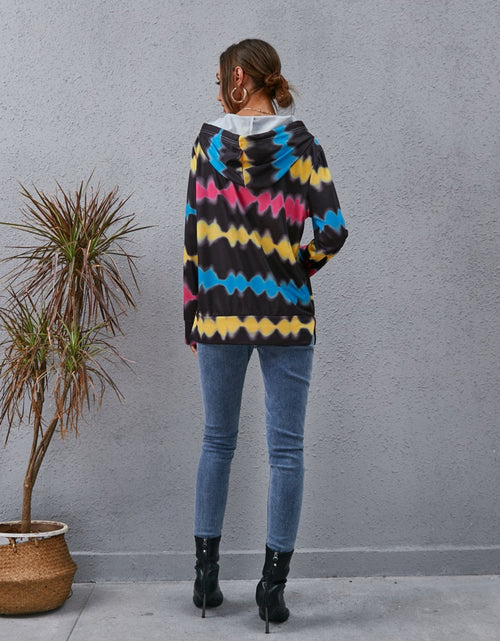Load image into Gallery viewer, Contrast Quarter Zip Dropped Shoulder Hoodie
