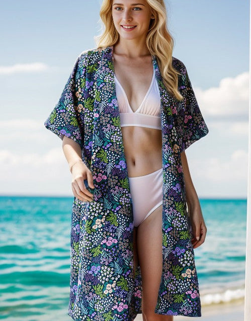 Load image into Gallery viewer, Heimish Full Size Half Sleeve Floral Open Cardigan Plus Size

