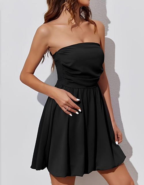 Load image into Gallery viewer, Ruched Tube Mini Dress
