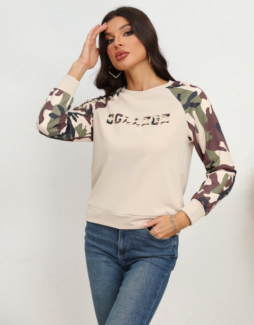 Load image into Gallery viewer, Camouflage Raglan Sleeve Sweatshirt

