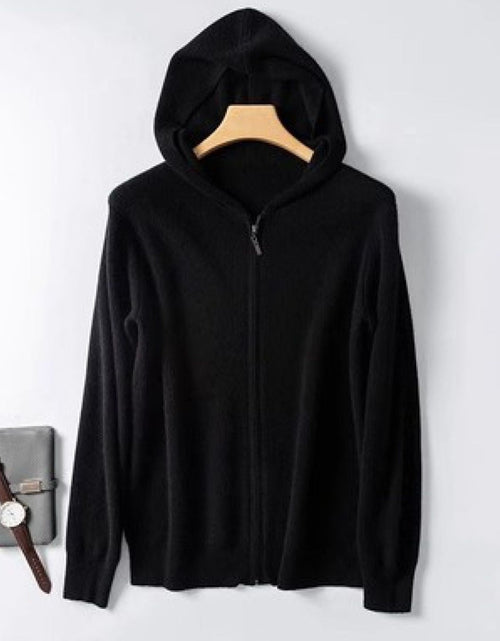 Load image into Gallery viewer, Men's Plus Size Zip Up Long Sleeve Hooded Cardigan
