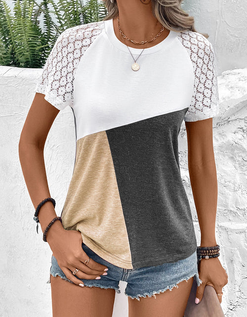 Load image into Gallery viewer, Ivy Lane Color Block Raglan Sleeve Round Neck Tee

