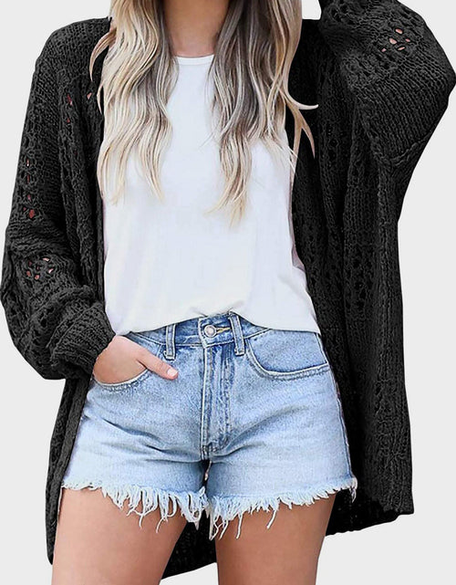 Load image into Gallery viewer, Openwork Open Front Long Sleeve Cardigan
