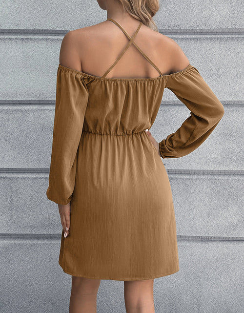 Load image into Gallery viewer, Ivy Lane Cold-Shoulder Crisscross Mini Dress
