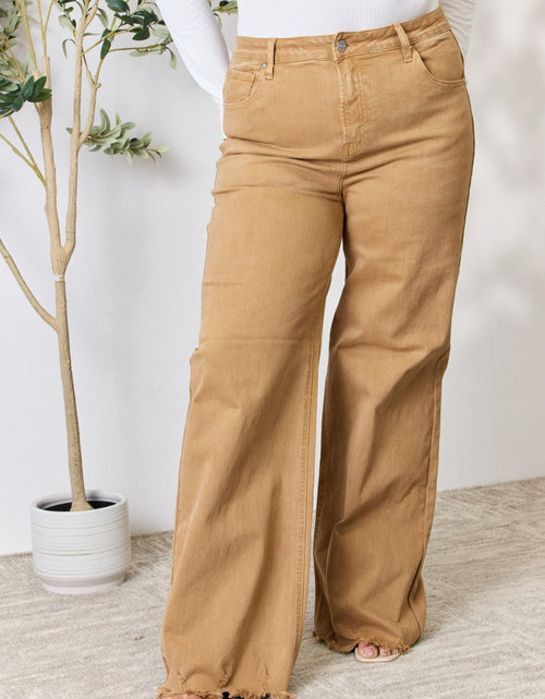 Load image into Gallery viewer, RISEN Full Size Fringe Hem Wide Leg Jeans
