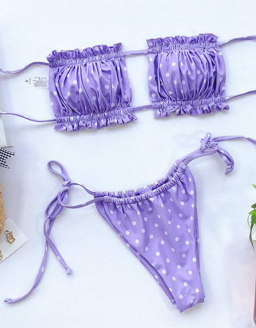 Load image into Gallery viewer, Frill Trim Ruched Bikini Set
